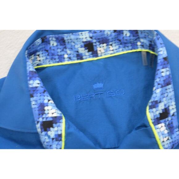 Bertigo Dress Shirt Button Up Designer Blue Short Sleeve Mens Size Small - Picture 6 of 7